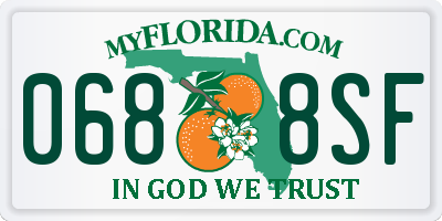 FL license plate 0688SF
