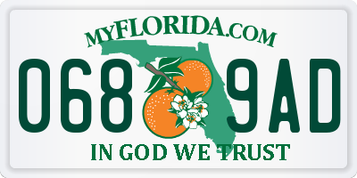 FL license plate 0689AD