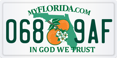 FL license plate 0689AF
