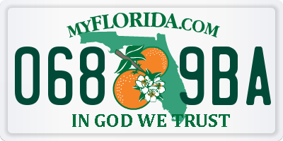 FL license plate 0689BA