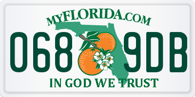FL license plate 0689DB