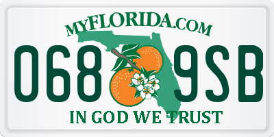 FL license plate 0689SB