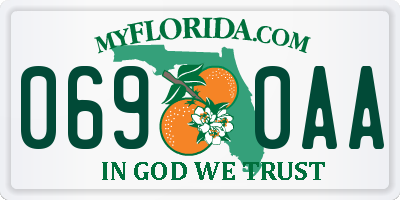 FL license plate 0690AA