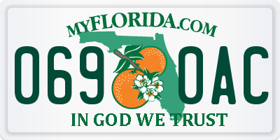 FL license plate 0690AC