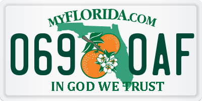 FL license plate 0690AF
