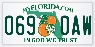 FL license plate 0690AW