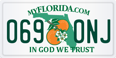 FL license plate 0690NJ
