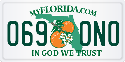 FL license plate 0690NO