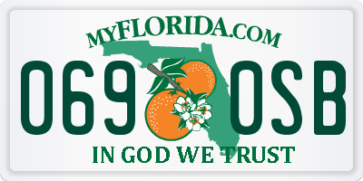 FL license plate 0690SB