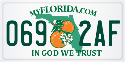 FL license plate 0692AF