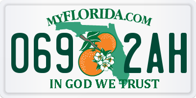 FL license plate 0692AH