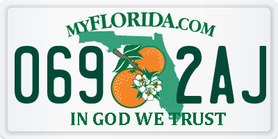 FL license plate 0692AJ