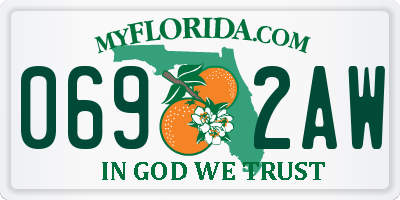 FL license plate 0692AW