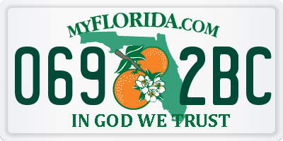 FL license plate 0692BC