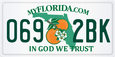 FL license plate 0692BK