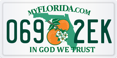 FL license plate 0692EK