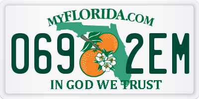 FL license plate 0692EM