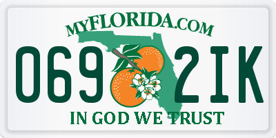 FL license plate 0692IK