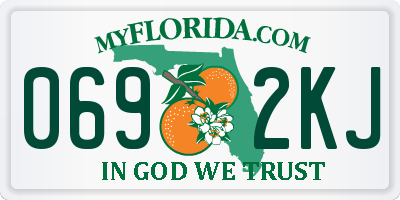 FL license plate 0692KJ