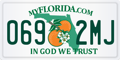 FL license plate 0692MJ