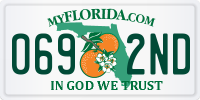 FL license plate 0692ND
