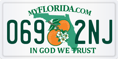 FL license plate 0692NJ