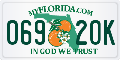 FL license plate 0692OK