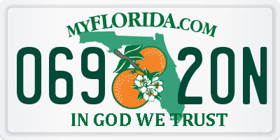 FL license plate 0692ON