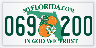 FL license plate 0692OO