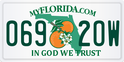 FL license plate 0692OW