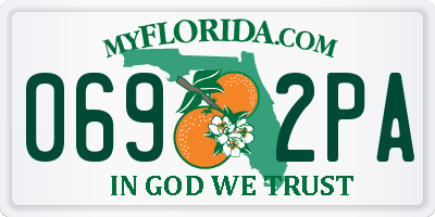 FL license plate 0692PA