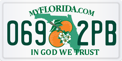 FL license plate 0692PB