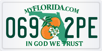 FL license plate 0692PE