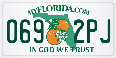 FL license plate 0692PJ