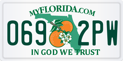 FL license plate 0692PW