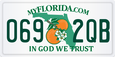 FL license plate 0692QB