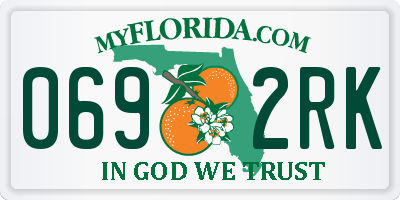 FL license plate 0692RK