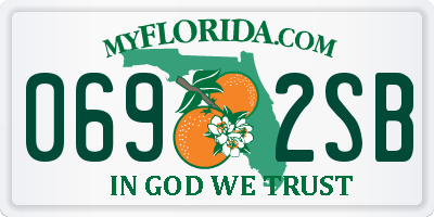 FL license plate 0692SB