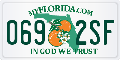 FL license plate 0692SF