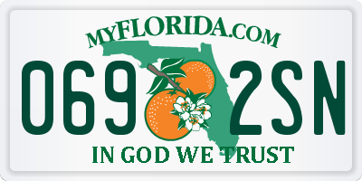 FL license plate 0692SN