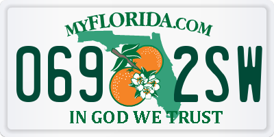 FL license plate 0692SW