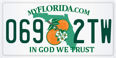 FL license plate 0692TW