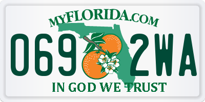 FL license plate 0692WA