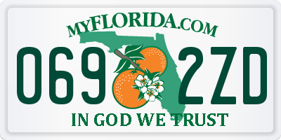 FL license plate 0692ZD