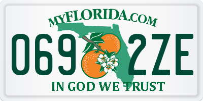 FL license plate 0692ZE