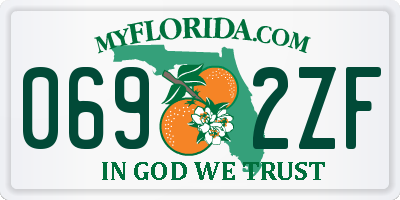 FL license plate 0692ZF