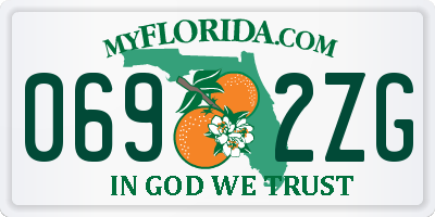 FL license plate 0692ZG