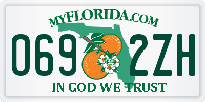 FL license plate 0692ZH