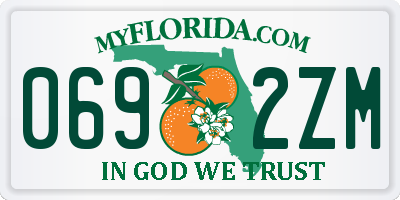 FL license plate 0692ZM