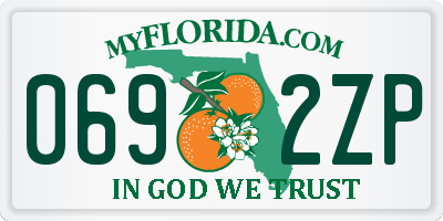 FL license plate 0692ZP
